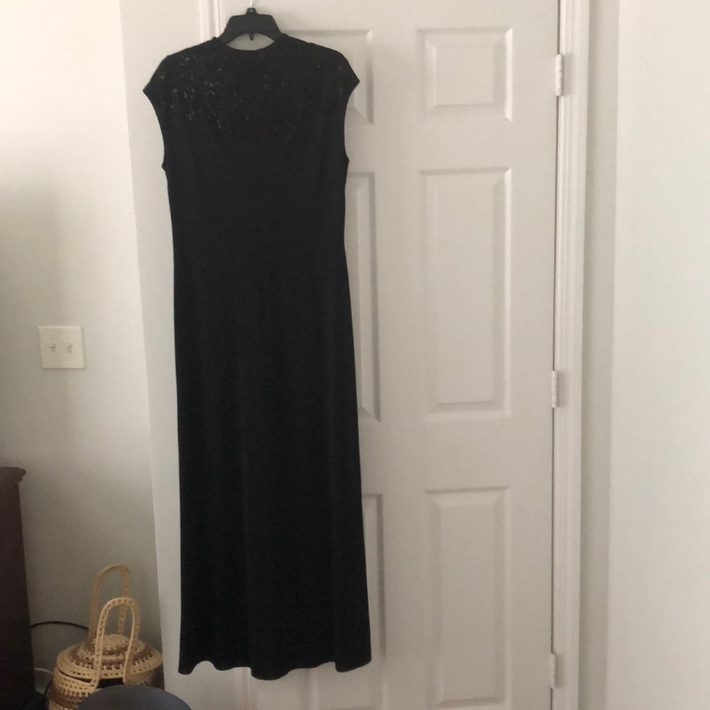 Black sequin floor length gown